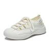 Women's Canvas Shoes Summer New Platform Increased Closed Toe Sandals Fashion Casual Hollow Out Tied White Shoes