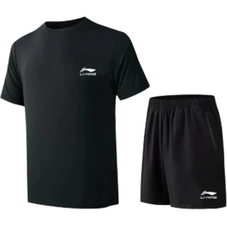 Фитнес-комплекты Li Ning Мужские с круглым вырезом Умеренные YATW081-2