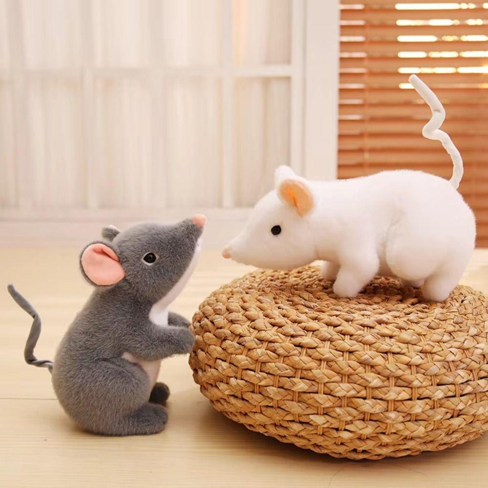 Kawaii Cartoon Simulated Mouse Plush Doll Lifelike Little Mouse Mouse Plush Toys Desktop Pets