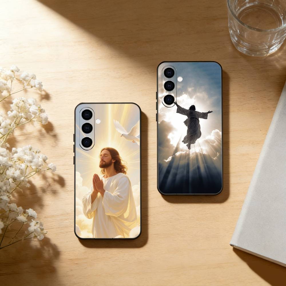 Jesus Christ Phone Case For Samsung Galaxy A73,A72,A71,A70,A53,A52,A51,Soft Silicone Black Cover