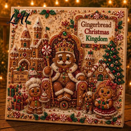 DIY Craft Sets for Adults Xmas Faux Pearl Art Kit Santa Claus Reindeer Painting Handmade Christmas Decorations Sparkling 3D Festive Wall Kit Adults