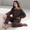 Pajamas Women'S Winter Woven Pure Cotton Padded Piled Thickened Autumn And Winter Warm Middle-Aged Mother Women'S Loungewear Set