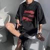 Мужская модная футболка с коротким рукавом — свободный крой, универсальный стиль Гонконга