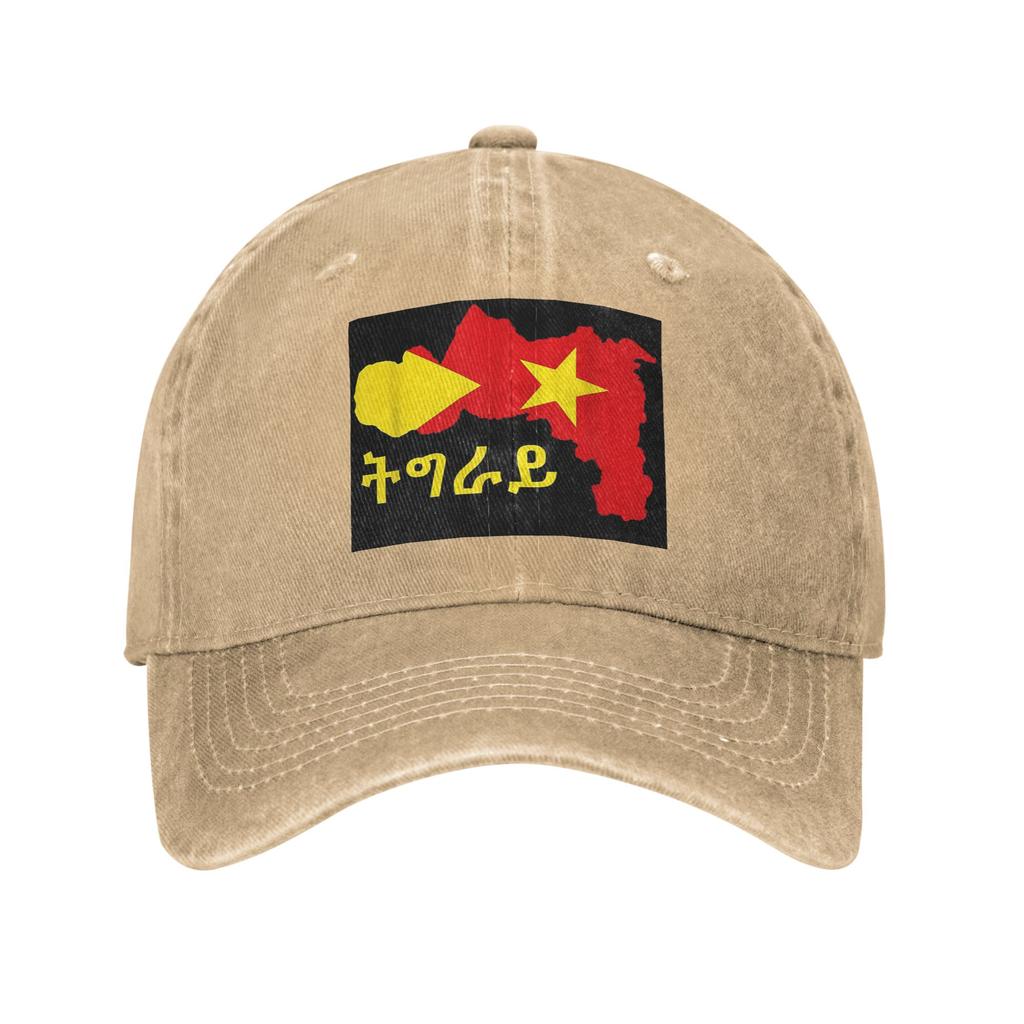 Tigray Flag Ethiopian Baseball Caps Washed Denim Hats Adjustable Casquette Sports Baseball Cowboy Hat for Unisex Women