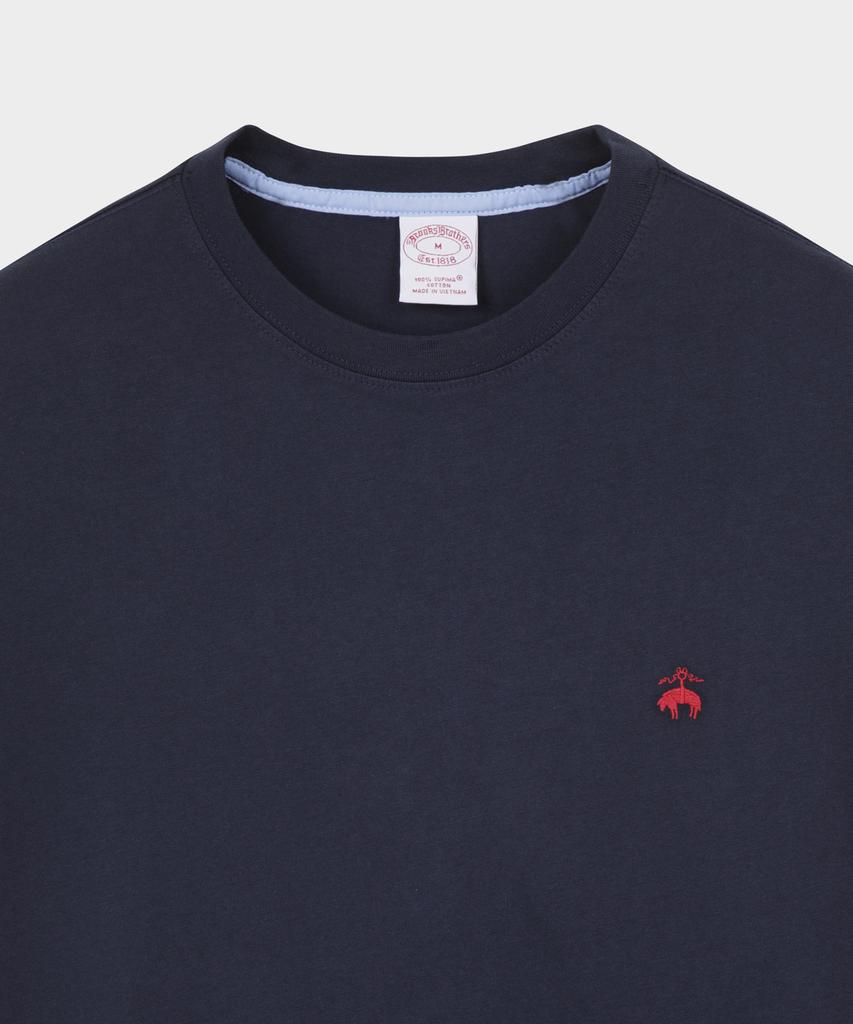 Футболка BROOKS BROTHERS Supima с логотипом Golden Fleece (военно-морской флот) (Bbnpmm5191Q)