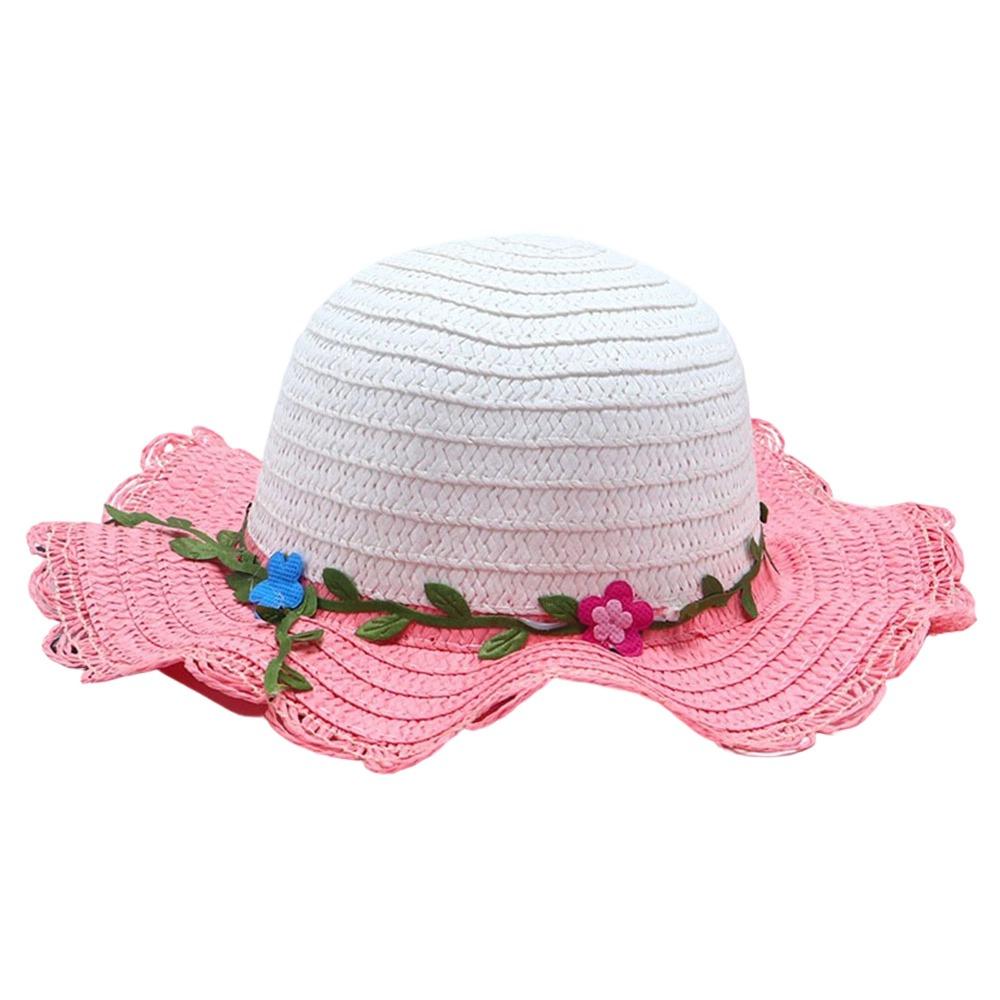 Flower Decoration Sun Hat Wide Brim Beach Hat Sweet Straw Hat Beach