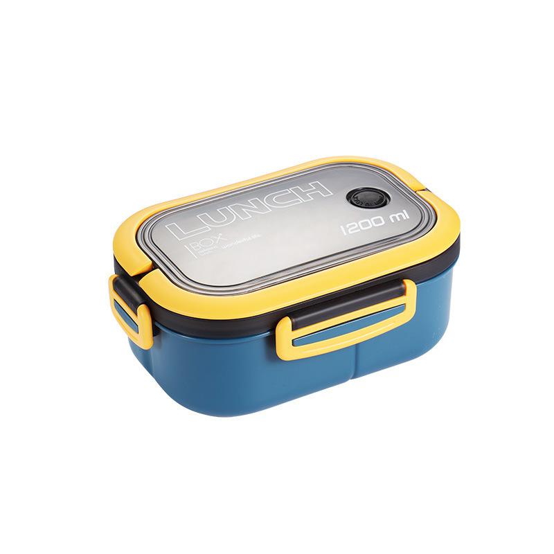 Sealed Double-Layer Lunch Box Student Compartmentalized Meal Container Microwave-Safe Weight-Loss Lunch Box for Office Workers