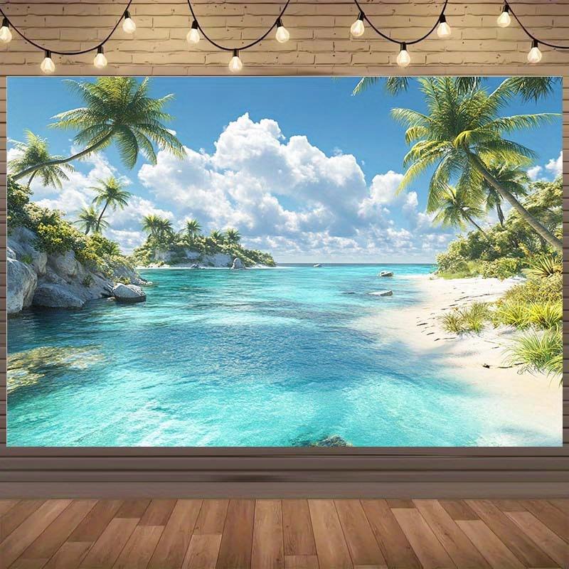 2D background banner Tropical beach sea view - No power required - Party background: Tropical beach scenery