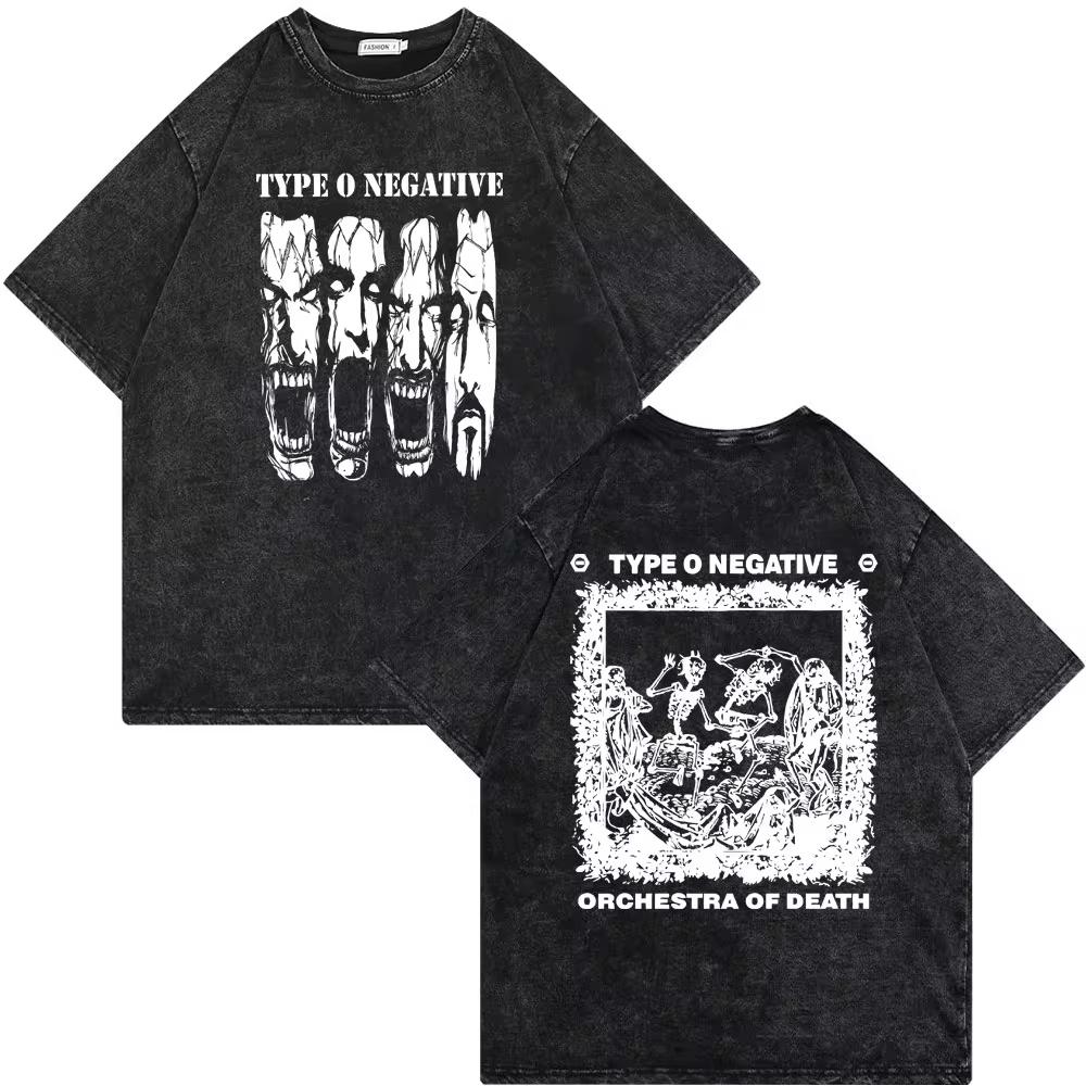 Рок-группа Type O Negative Suspended In Dusk Streetwear Washed Vintage Tshirt Oversize Tee Men women Casual Top