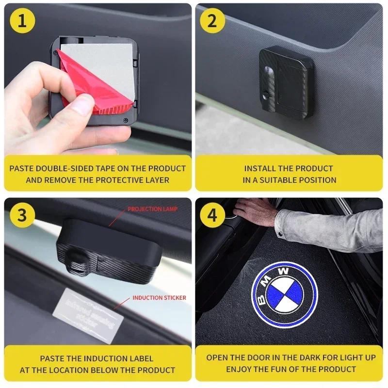 OVMOV1 E90 2025 Car Logo Wireless Courtesy Car Door Projector LED Shadow Lights Lamp For BMW E46 E85 E60 F10 E39 F30 E36 F20 E87 E90 E7