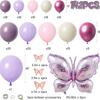 Фиолетовая вечеринка с бабочками, набор цепочки из воздушных шаров на день рождения, день святого Валентина, предложение, украшение свадебной сцены