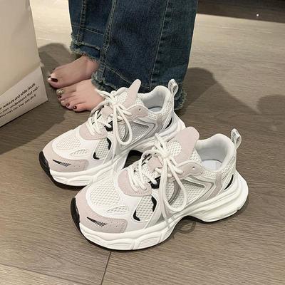 Женские дышащие легкие кроссовки Dad Shoes — повседневные кроссовки на толстой подошве для бега осень/зима 2024 года.
