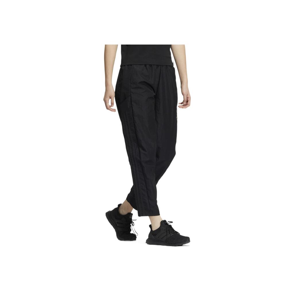 Adidas Однотонные полосатые эластичные спортивные брюки женские, черные, HM2616