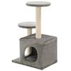 VidaXL Cat Tree with Sisal Scratching Posts 60 Cm Grey