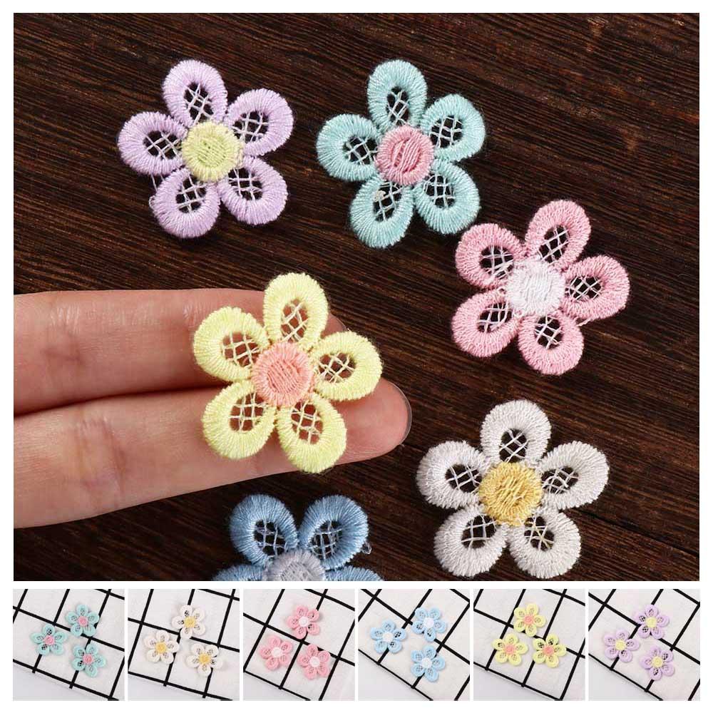 Supplies Five Petaled Floret Flower Patches Headwear Accessories DIY Crafts Knitting Material