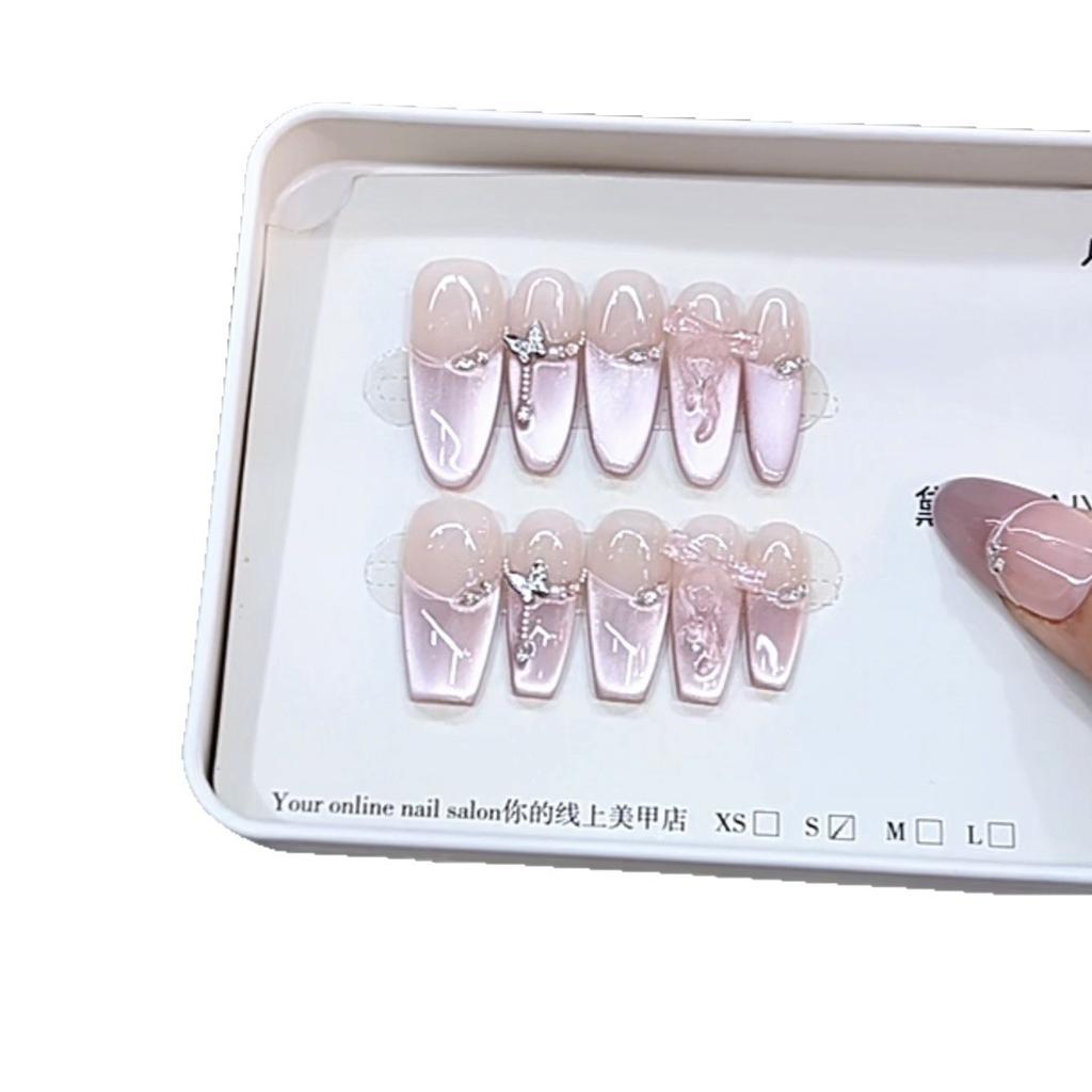 Чистая броня для ношения на руках Новый стиль Слегка милая девушка Трехмерный розовый бабочка Кошачий глаз Стиль Патч для нейл-арта