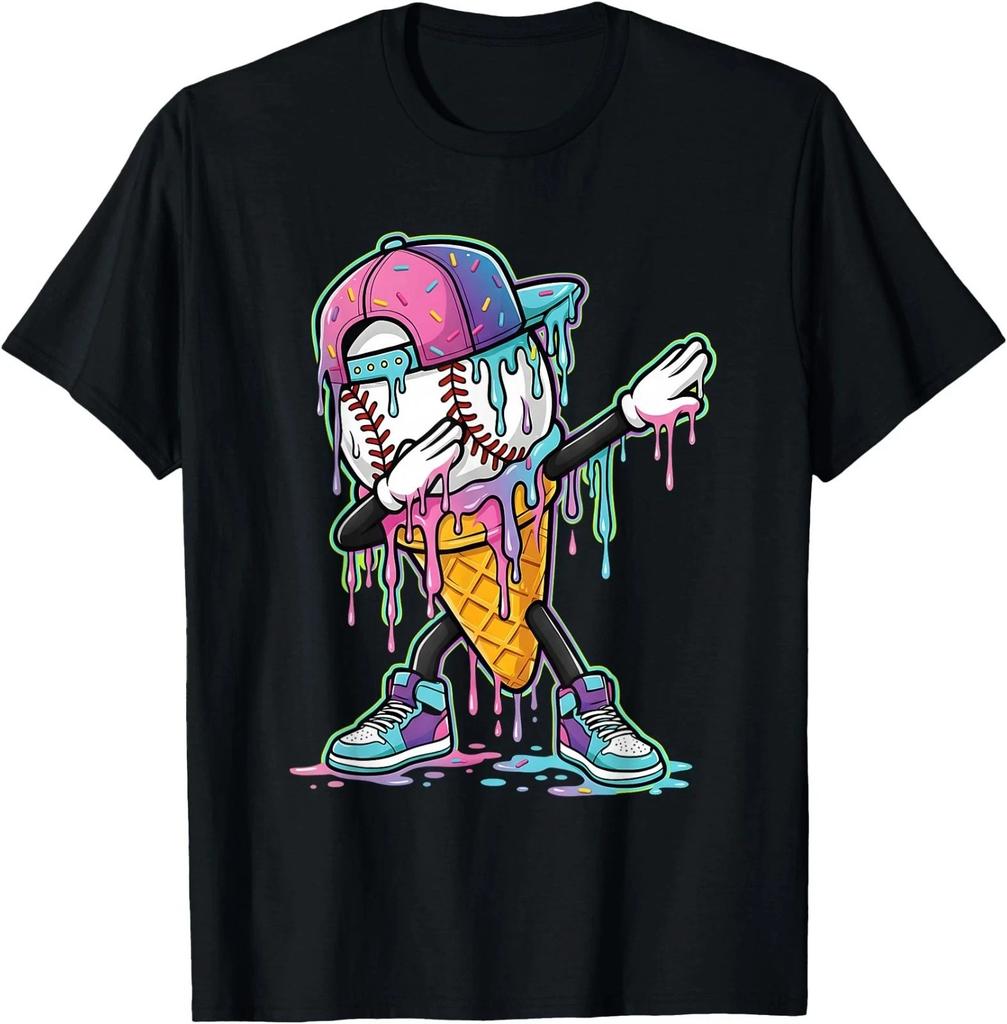 Dripping Baseball Drip Boys Ice Cream Drip Baseball Sport T-Shirt, Kid Adult Tee