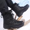Winter Sports Outdoor Men's Snow Boots Fleece Warm Cotton Shoes Windproof Lace-up Wear-resistant Outdoor Large Size