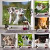 Kawaii Cat Tapestry Animal Wall Art Decoration Tapestry Cute Children's Room Living Room Bedroom Dormitory Room Home Decoration