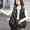 Down Cotton Vest Women  New Autumn and Winter Korean Version Waistcoats Bright Face Wash Fashion Cotton Padded Jacket