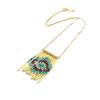 [M9343] - 'Altai' Designer Necklace Beige Green Gold