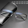 1Pcs Fashion Anti Blue Half-frame Glasses Men Retro Metal Frame Square Myopia Glasses for Men Business 0~-6.0
