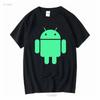 Android Nexus Pixel Робот Google Tribute Светящаяся в темноте Футболка с длинным или коротким рукавом винтажная Стильная с эффектом потертости Универсальная