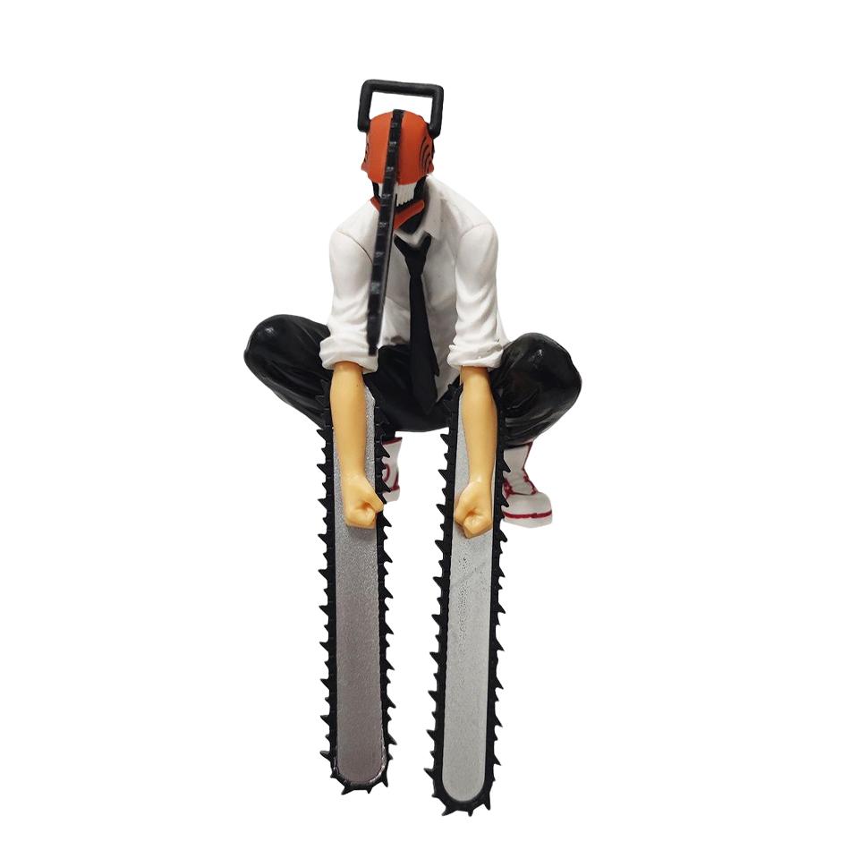 Hot Anime Chainsaw Man Figure 2Pcs Set Denji Action Figural 14-17Cm Car Decoration Doll Pvc Model Collection Toys Children Gifts
