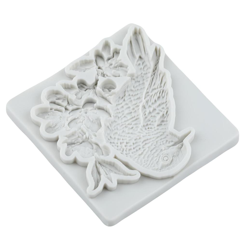 Bird Flower Branch Silicone Mold Bird Fondant Molds Cake Decorating Tools Theme Cake Dessert Decorated Chocolate Candy Mold