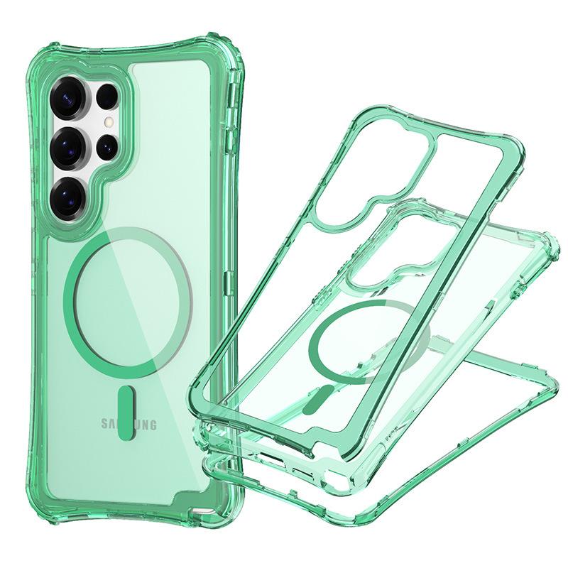 Новый магнитный прозрачный чехол для телефона три в одном Samsung S25 ULTRA