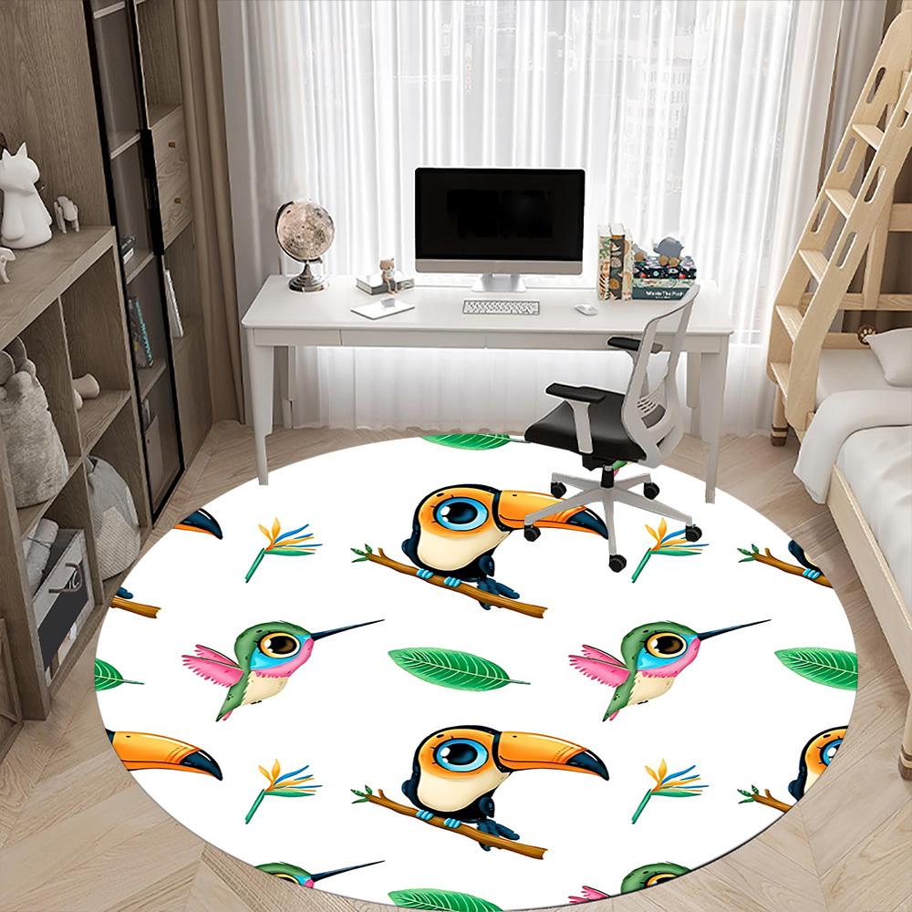 1pc Toucan Pattern Chair Carpet for Office, , Non-slip carpet, Very suitable for offices, farmhouses,Outdoor carpet yy251120041