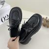 2024 New Black Platform Shoes Woman Loafers Slip On Women Boat Shoes Designer Lace Up Casual Leather Oxfords