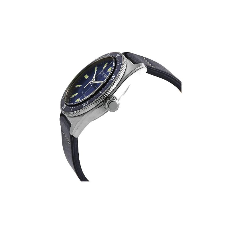 CITIZEN Eco-Drive Series 100 Meters Waterproof Solar Quartz Cowhide Strap Men's Watch Blue Dial AW1591-01L