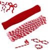 100 Pcs Christmas Pipe Cleaners 50 Red White Striped And 50 Red Thick Fluffy Chenille Stems for DIY Arts Crafts Christmas Decoration