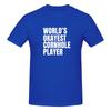 World S Okayest Cornhole Player  White Breathable And Sweatwicking Tshirt Simple Korean Style Seamless Splicing Cotton Tee