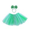 Ирландские вечерние платья для детей, зеленые пачки St.. Повязки для волос с клевером ко Дню Святого Патрика