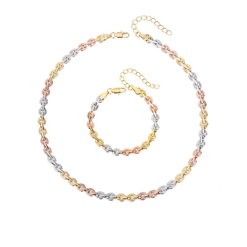 Jewelry Style Niche Design Necklace Women'S Versatile Electroplated Color Gold Simple Single Buckle Set