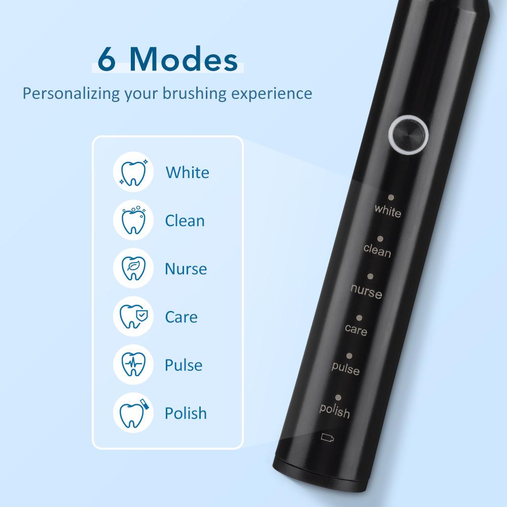 2025 New Sonic Electric Toothbrush for Adults Smart Timer 6 Modes Deep Clean Toothbrush with 4 Brush Heads Toothbrush Oral Care