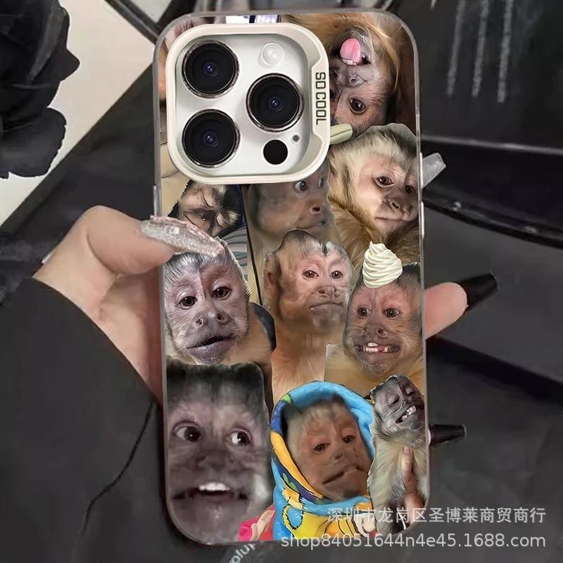 Полноэкранная обезьяна подходит для Apple 15 цветной серебряный iPhone14Pro креативный 11promax матовый 16 защитный чехол 17
