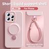 Магнитный чехол из жидкого силикона для Magsafe IPhone 13 14 15 16 Pro Max С ремешком-петлей на запястье, подставкой, защитный