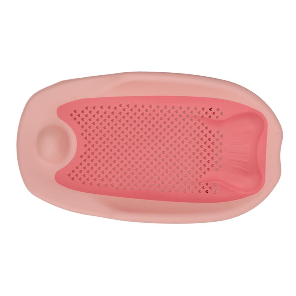 Pink Baby Bath Support, Klappbarer, herzförmiger Babybadewannenhalter