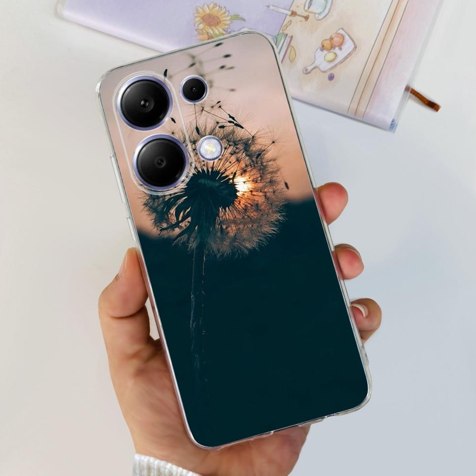 For Xiaomi Redmi Note 13 Pro 4G Case Beautiful butterfly flower TPU Soft Silicone Cover For Xiaomi Poco M6 Pro Bumper Phone Case