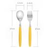 Maho Cutlery Children's Spoon 2p + Fork 2p 2 Piece Set, Yellow, 1 Set, Spoon 2p + Fork 2p