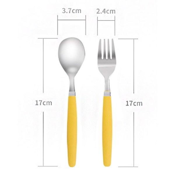 Maho Cutlery Children's Spoon 2p + Fork 2p 2 Piece Set, Yellow, 1 Set, Spoon 2p + Fork 2p
