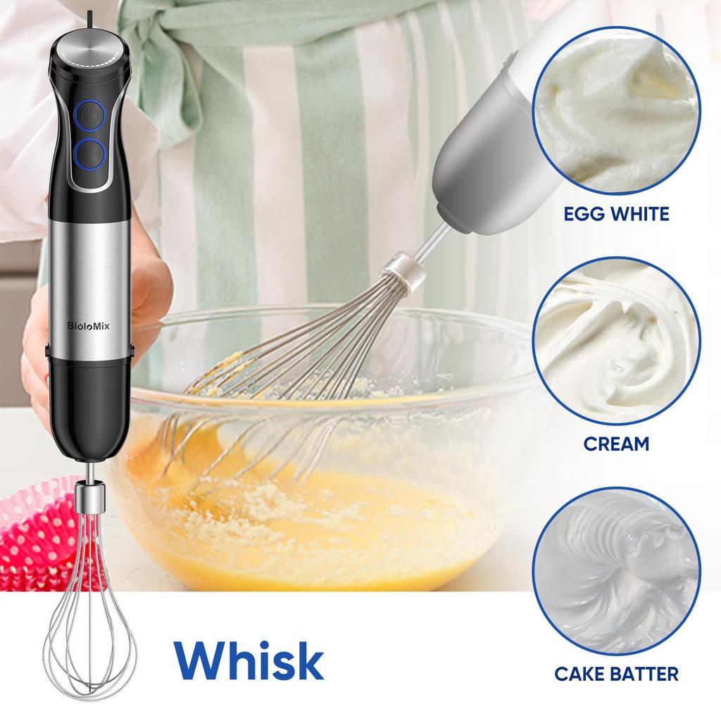 BioloMix HB‑3315 5‑in‑1 Hand Blender Multi‑function Immersion Stick Blender