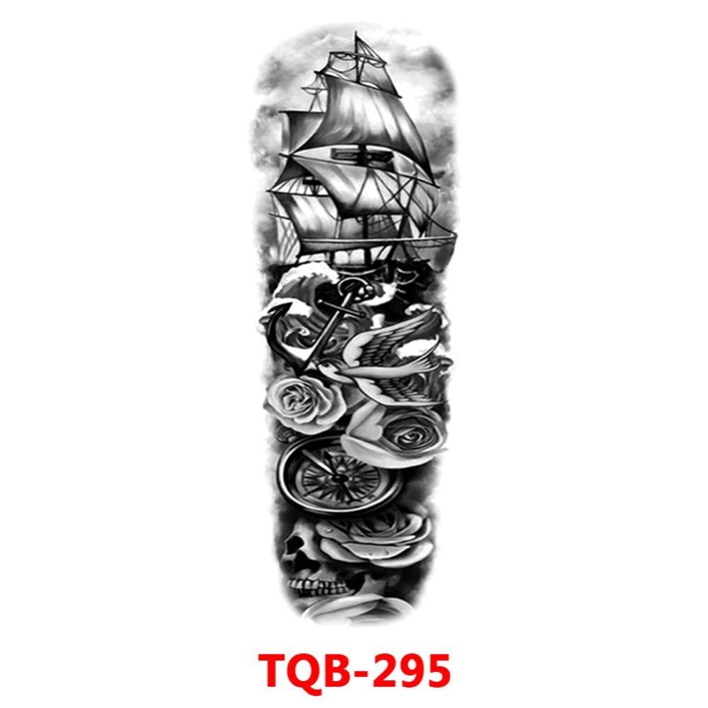 Full Arm Fake Tattoo Sleeve Men and Women Temporary Tattoo Sticker Lion Werewolf Cross Big Arm Tattoo Waterproof