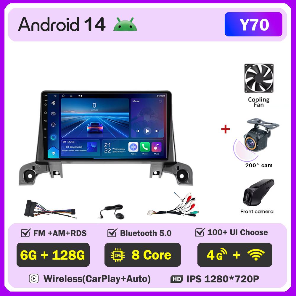 Автомагнитола Android 14 для Peugeot5008 4008 3008 2017-2020 Интеллектуальные автомобильные системы Сенсорный экран GPS-навигация Без 2din DVD RDS