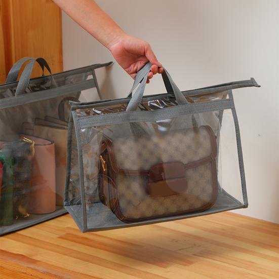 Сумка-мешок для пыли, прозрачный органайзер для хранения сумок с ручкой, прозрачный дизайн, легкий