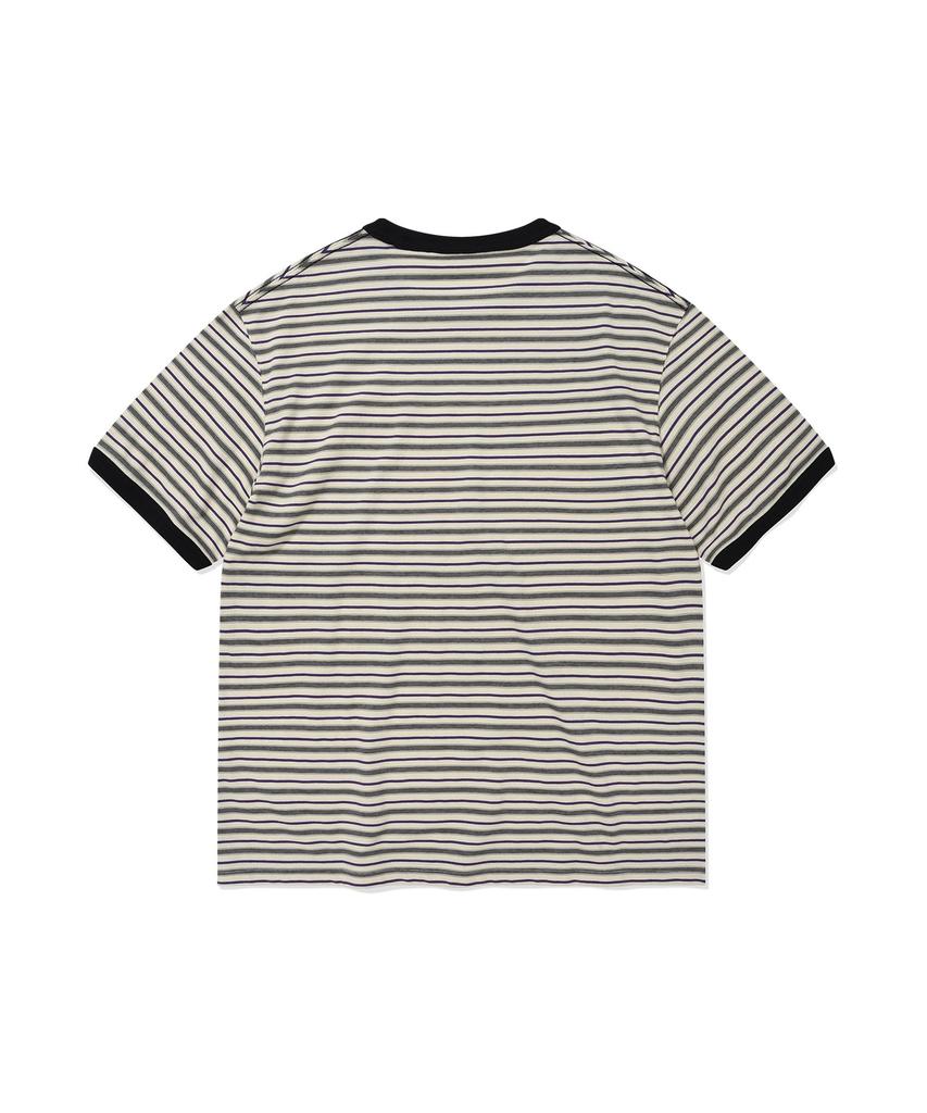 WACKY WILLY Jacquard Multi-Stripe Short Sleeve T-Shirt Gray