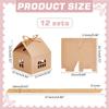 PH PandaHall Подарочные коробки в форме домика 4,9x4,9x5,3 дюйма Коробки из крафт-бумаги с лентами Коробка для печенья и выпечки Картонная коробка для угощений для Дня открытых дверей, дня рождения